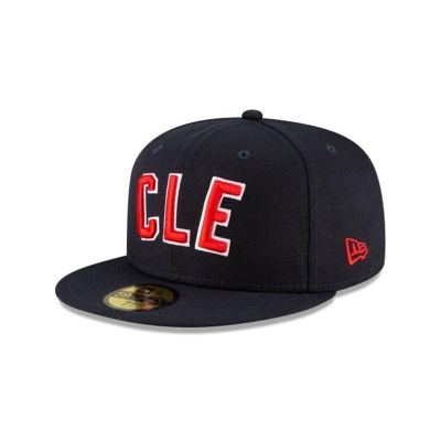 Sapca New Era Cleveland Indians MLB Ligature 59FIFTY Fitted - Albastri